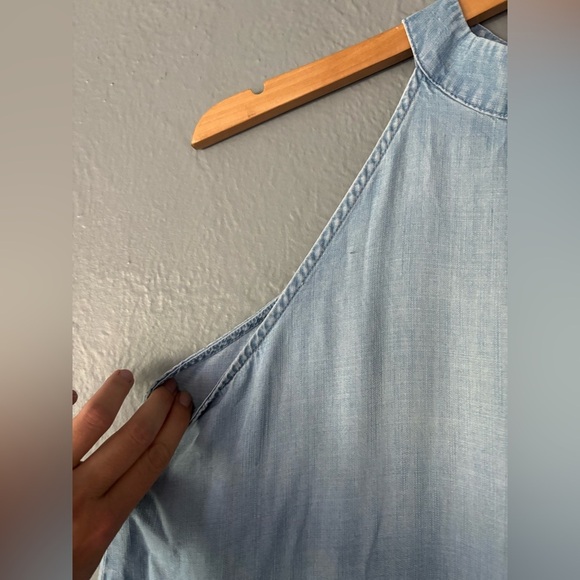 Cloth & Stone | Chambray | High Neck | Flowy Denim-Style Dress | M - Picture 9 of 11